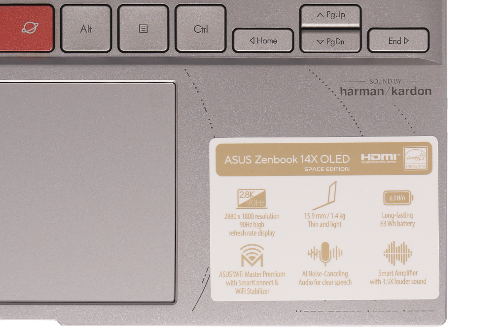 Laptop Asus Zenbook 14X OLED Space Edition UX5401ZAS i7 12700H/16GB/1TB/Cáp/Túi/Win11 (KN070W) Màu Xám