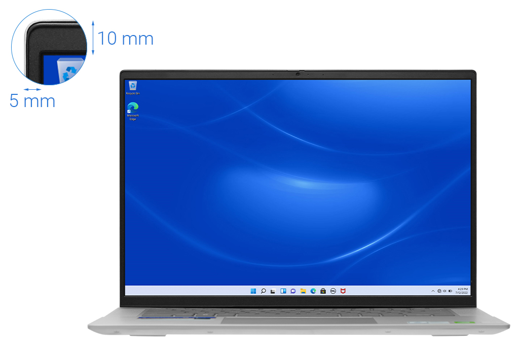 Laptop Dell Inspiron 16 5620 i7 1260P/16GB/512GB/2GB MX570/OfficeHS/Win11 (N6I7000W1) Màu Bạc