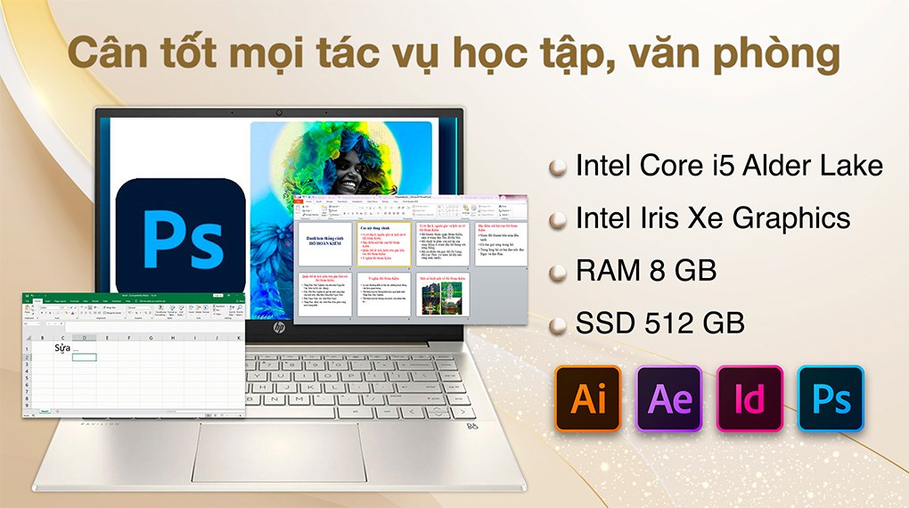 HP Pavilion 14 dv2033TU i5 1235U/8GB/512GB/Win11 (6K769PA) - Cấu hình