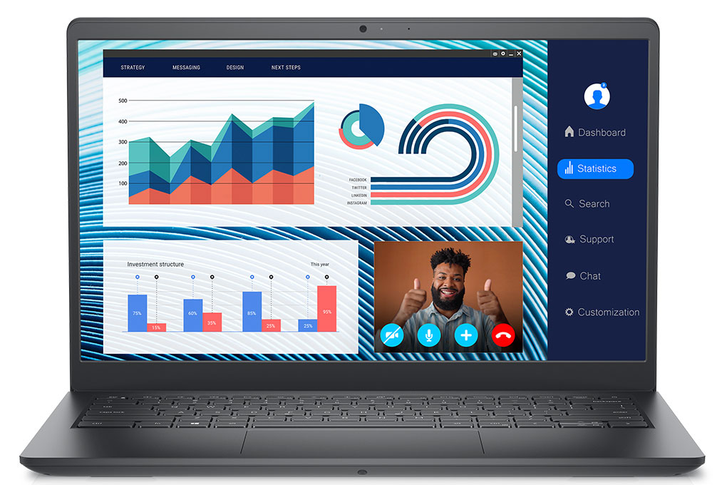 Laptop Dell Vostro 3420 i3 1115G4/8GB/256GB/OfficeHS/Win11 (70283384) Màu Đen