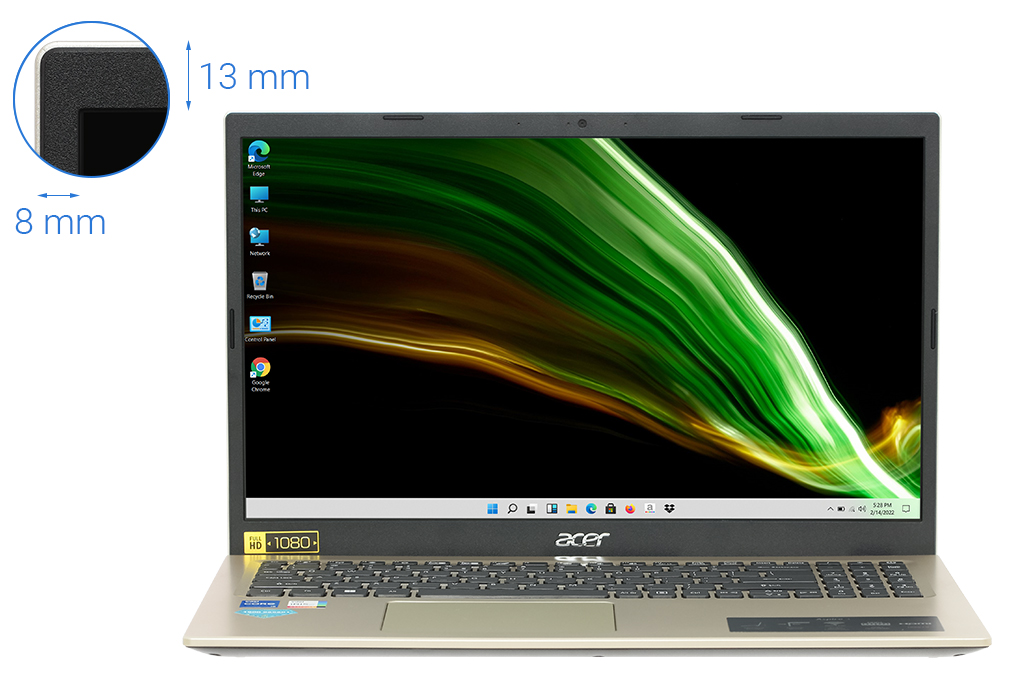 Laptop Acer Aspire 3 A315 58 54XF i5 1135G7/8GB/512GB/Win11 (NX.AM0SV.007) Màu Vàng