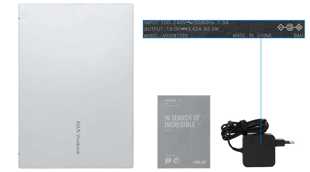 Bộ sản phẩm gồm: Thùng máy, Sạc Laptop Asus, Sách hướng dẫn