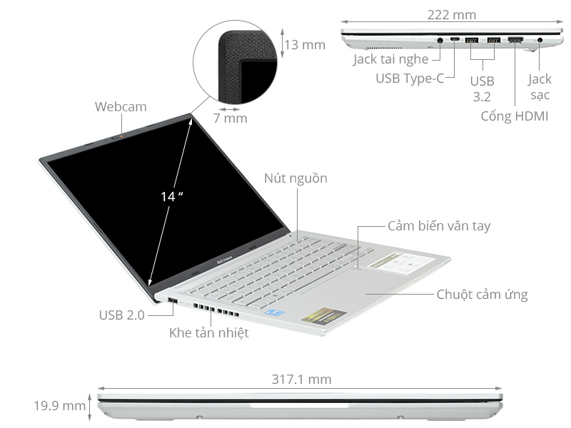 Asus Vivobook 14X A1403ZA i3 1220P/8GB/512GB/Win11 (LY143W)