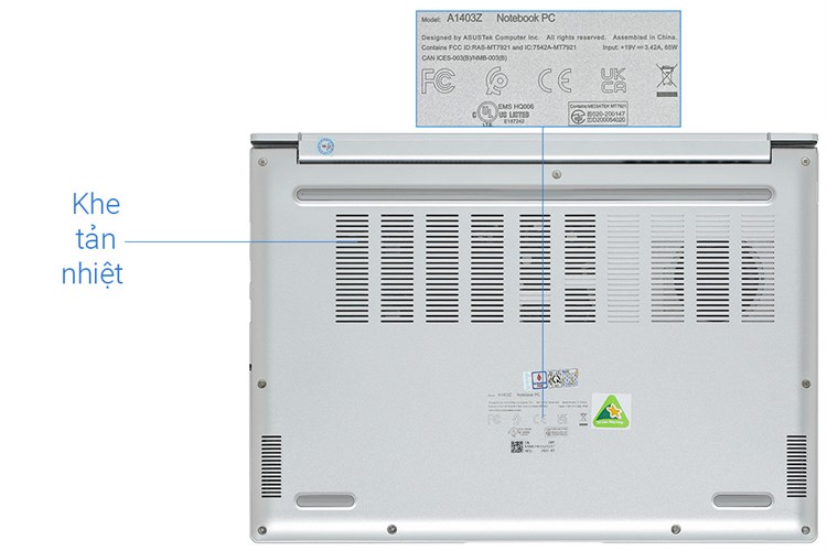 Laptop Asus Vivobook 14X A1403ZA i3 1220P/8GB/512GB/Win11 (LY143W) Màu Bạc