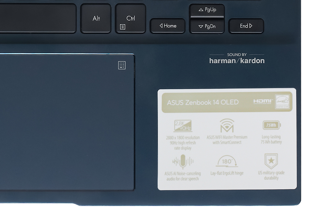 Laptop Asus Zenbook 14 OLED UX3402ZA i7 1260P/16GB/512GB/Cáp/Win11 (KM221W) Màu Xanh