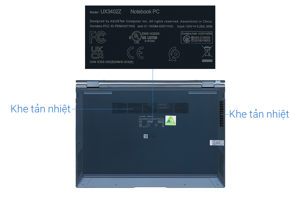 Laptop Asus Zenbook 14 OLED UX3402ZA i7 1260P/16GB/512GB/Cáp/Win11 (KM221W) Màu Xanh