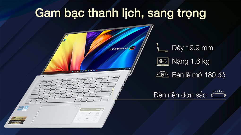 ASUS A1403ZA: Core i5 12500H/14in 3K OLED 90Hz/đèn phím/còn BH 6th !!! - 5