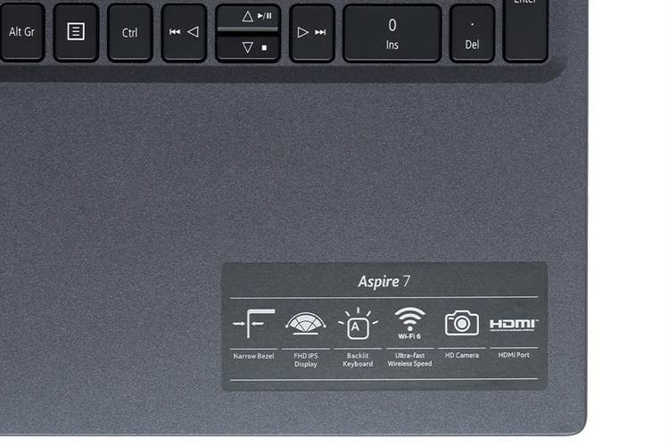 Laptop Acer Gaming Aspire 7 A715 43G R8GA R5 5625U/8GB/512GB/4GB RTX3050/144Hz/Win11 (NH.QHDSV.002) Màu Đen