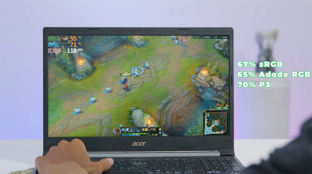 Acer Aspire 7 Gaming A715 43G R8GA R5 5625U (NH.QHDSV.002) - Test game