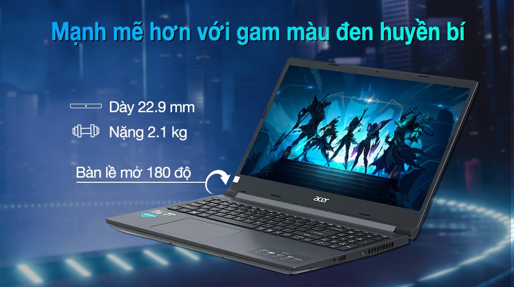 Acer Aspire 7 Gaming A715 43G R8GA R5 5625U (NH.QHDSV.002) - Bản lề