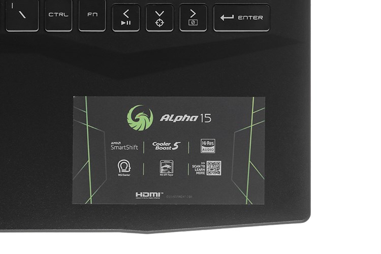 Laptop MSI Gaming Alpha 15 B5EEK R7 5800H/16GB/512GB/8GB RX6600M/144Hz/Balo/Chuột/Win11 (218VN) Màu Đen