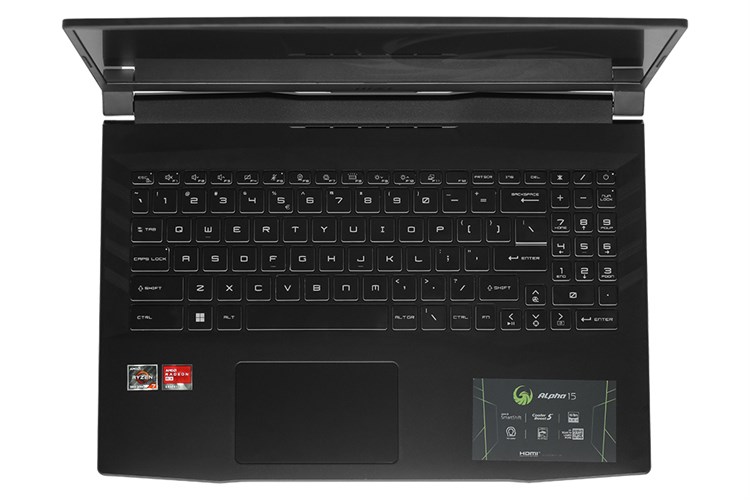 Laptop MSI Gaming Alpha 15 B5EEK R7 5800H/16GB/512GB/8GB RX6600M/144Hz/Balo/Chuột/Win11 (218VN) Màu Đen