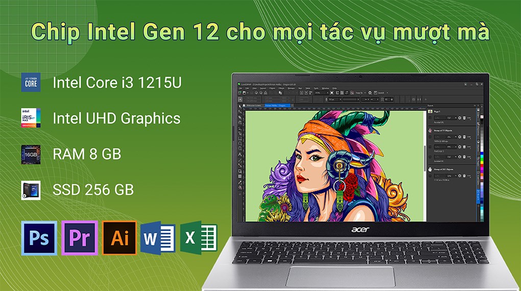 Laptop Acer Aspire 3 A315 59 314F i3 1215U/8GB/256GB/Win11 (NX.K6TSV.002)