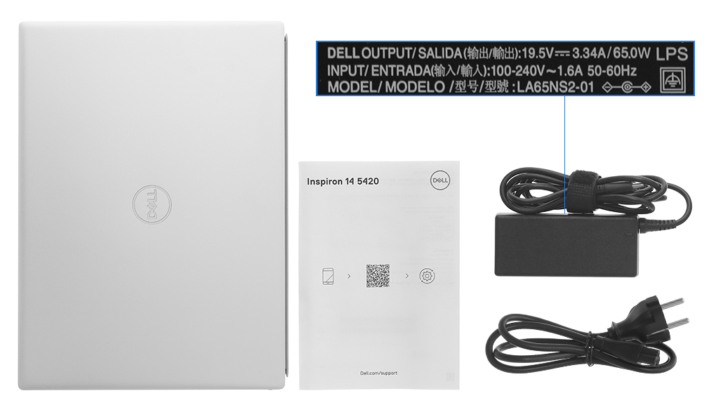 Bộ sản phẩm gồm: Thùng máy, Sạc Laptop Dell, Sách hướng dẫn