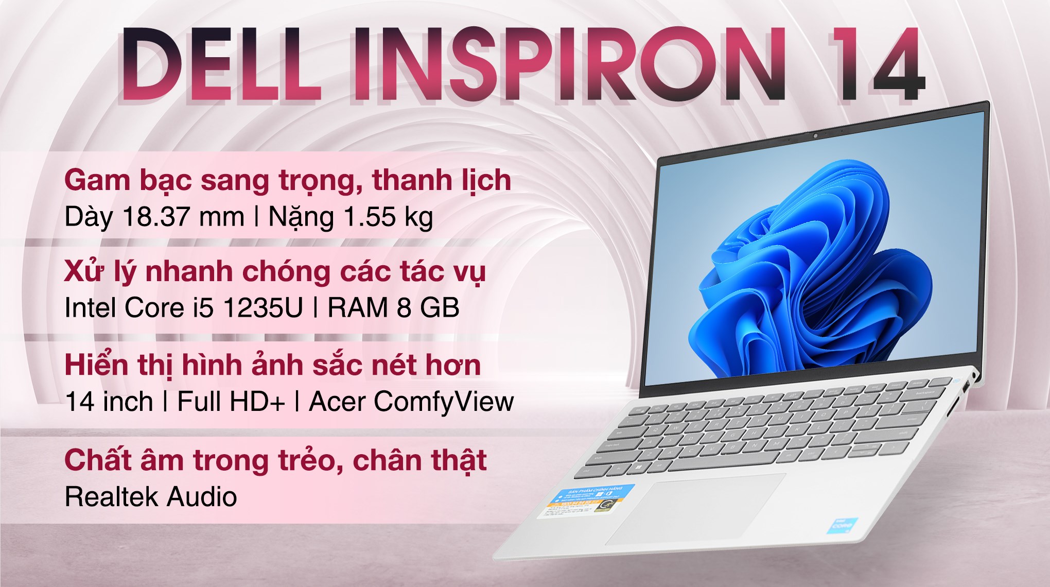 Laptop Dell Inspiron 14 với thiết kế sang trọng và hiệu năng tuyệt vời sẽ đem lại trải nghiệm sử dụng tốt nhất cho bạn. Hãy xem hình ảnh để khám phá những tính năng và ưu điểm của sản phẩm này.