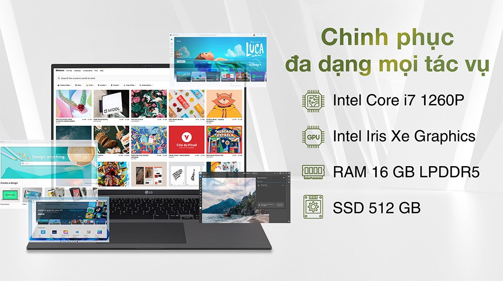 Laptop LG gram 2022 i7 1260P/16GB/512GB/Win11 (16Z90Q-G.AH76A5)