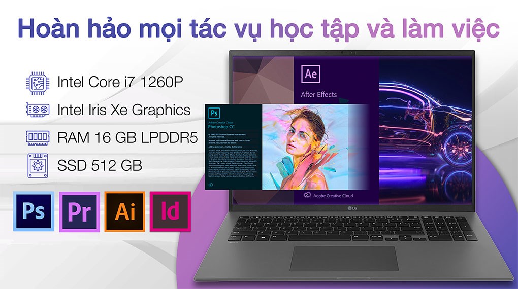 Laptop LG gram 2022 i7 1260P/16GB/512GB/Win11 (17Z90Q-G.AH76A5)