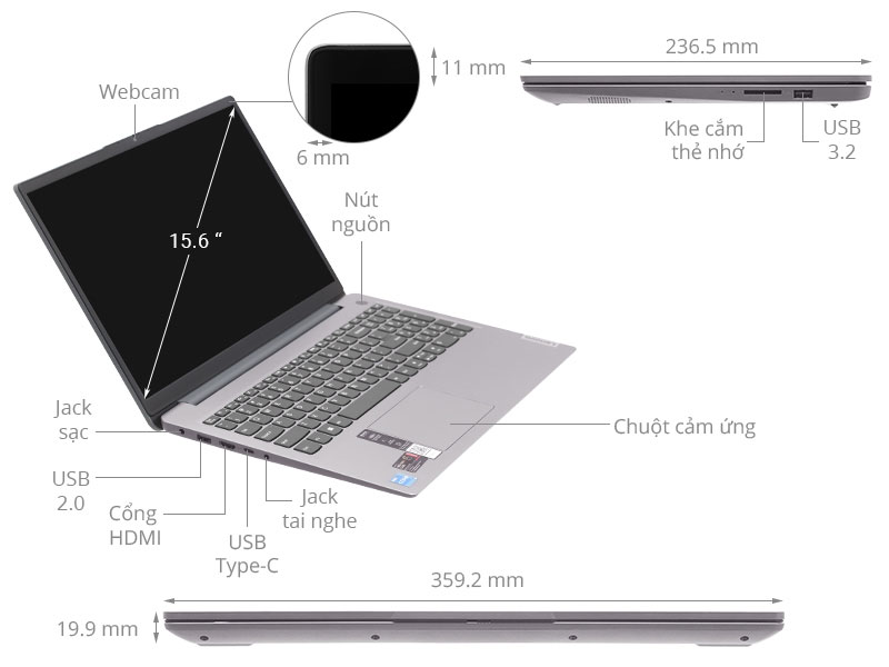 Laptop Lenovo Ideapad 3 15IAU7 i3 (82RK001MVN) - Chính hãng, trả góp