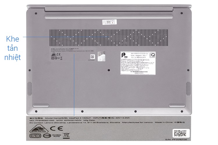 Laptop Lenovo Ideapad 3 15IAU7 i3 1215U/8GB/512GB/Win11 (82RK001MVN) Màu Xám