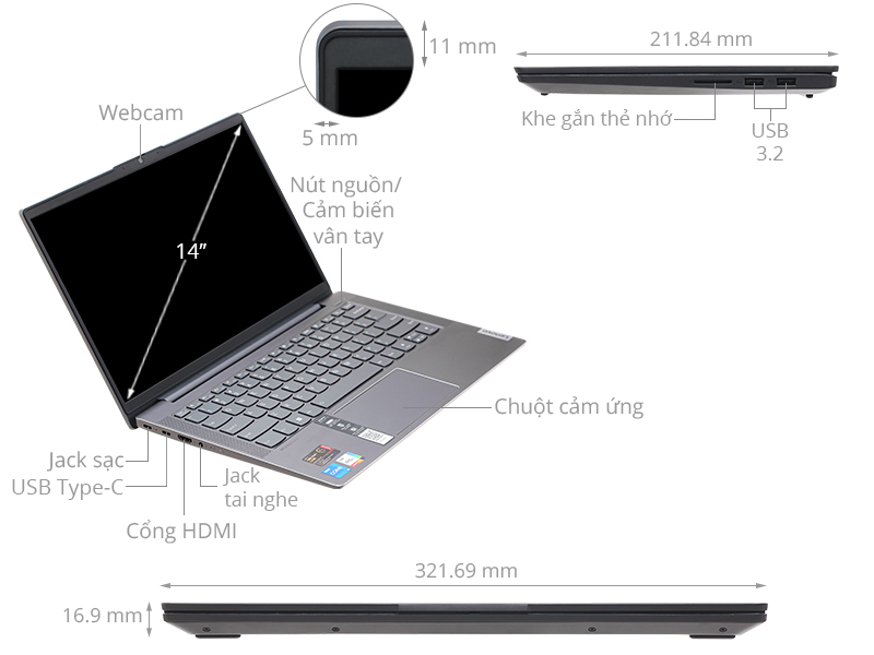 Lenovo Ideapad 5 14IAL7 i5 1235U/8GB/512GB/Win11 (82SD0060VN)