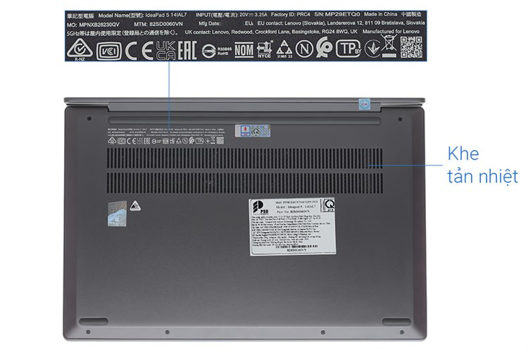 Laptop Lenovo Ideapad 5 14IAL7 i5 1235U/8GB/512GB/Win11 (82SD0060VN) Màu Xám