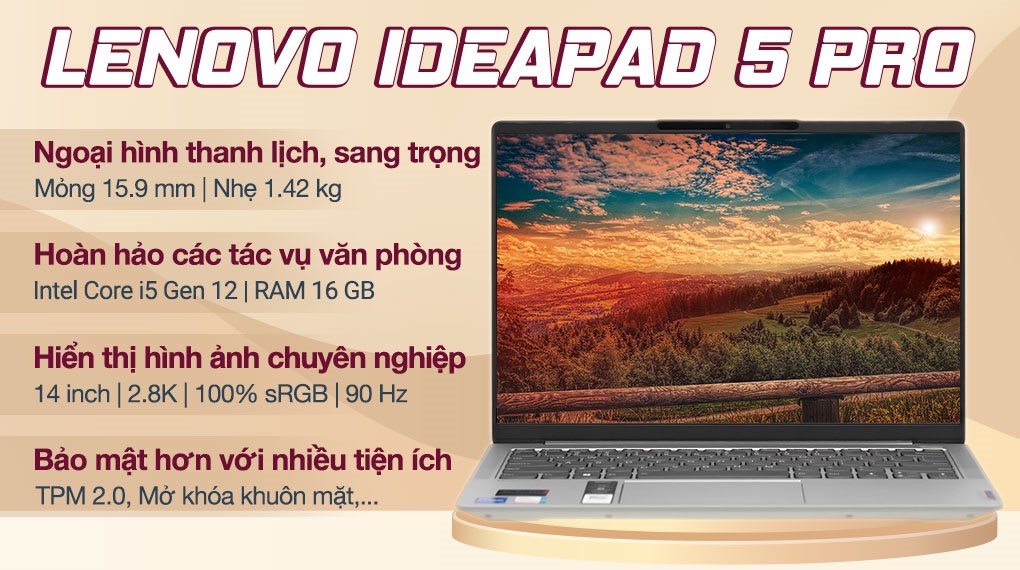 Laptop Lenovo Ideapad 5 Pro 14IAP7 i5 1240P/16GB/512GB/Win11 (82SH000SVN)