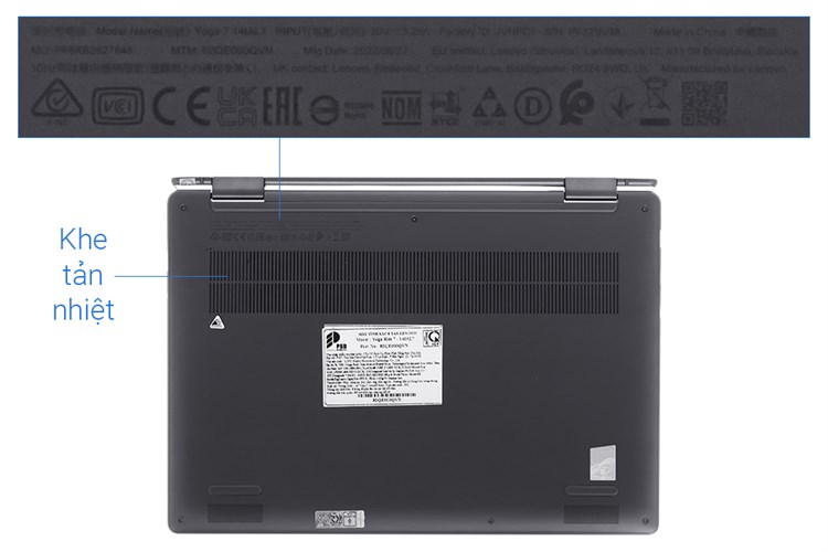 Laptop Lenovo Yoga 7 14IAL7 i7 1260P/16GB/512GB/Touch/Pen/Win11 (82QE000QVN) Màu Xám