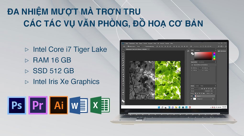 Laptop Lenovo Yoga Slim 7 Pro 14IHU5 i7 11370H/16GB/512GB/OfficeHS/Win11 (82NH00ALVN)