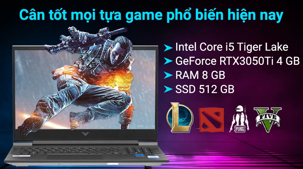 Laptop HP VICTUS 16 d0292TX i5 11400H/8GB/512GB/4GB RTX3050Ti/144Hz/Win11 (5Z9R3PA)