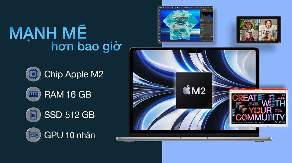 MacBook Air M2 2022 10-core GPU - Cấu hình