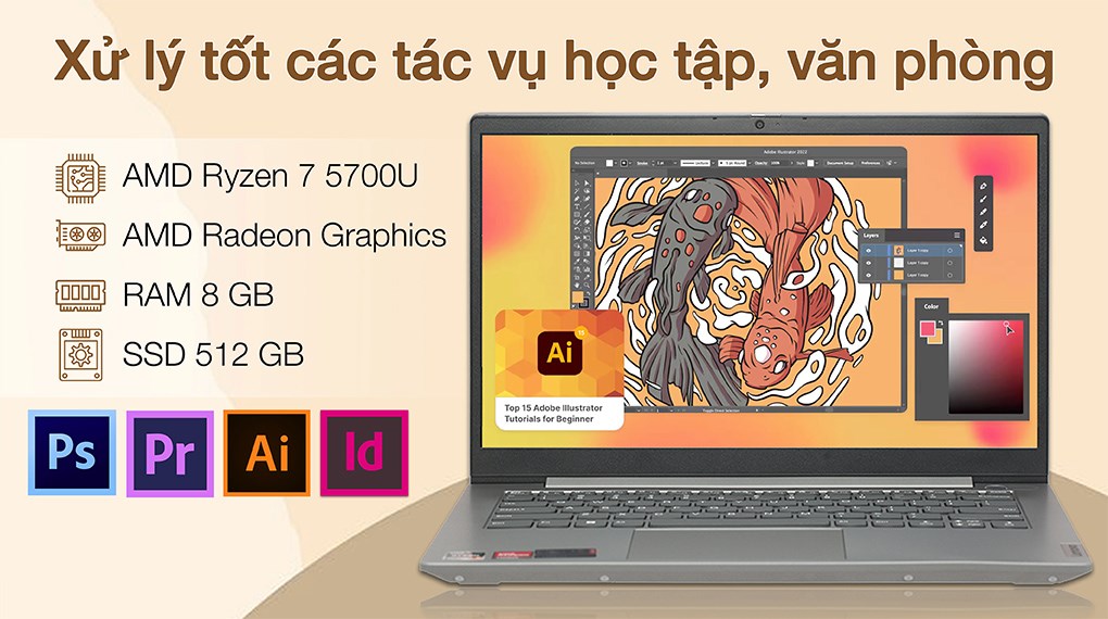 Laptop Lenovo ThinkBook 14 G3 ACL R7 5700U/8GB/512GB/Win11 (21A200CSVN)