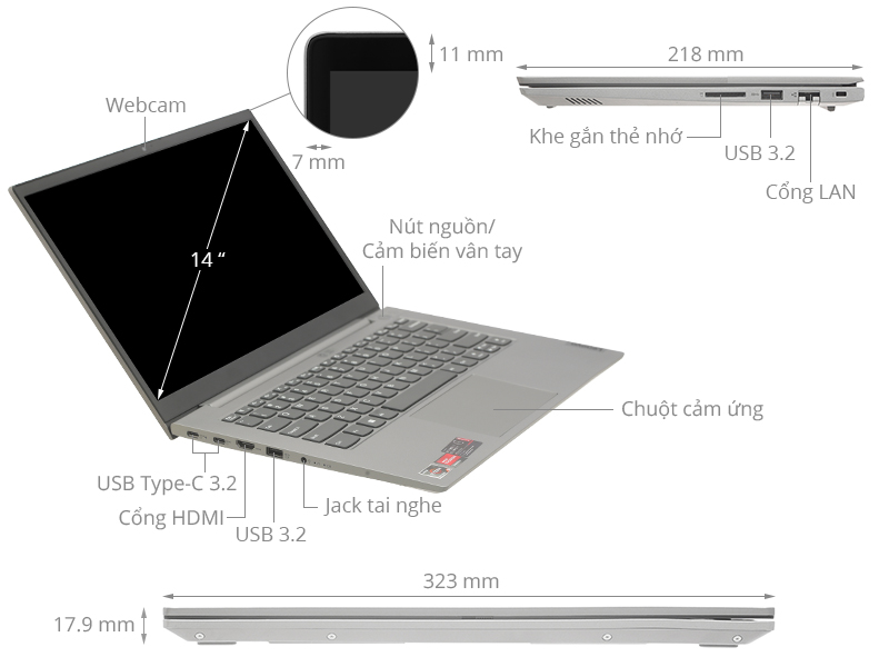 300459 Lenovo ThinkBook 14 G3 ACL Laptop Type 21A2 (Ryzen 5 5500U ...