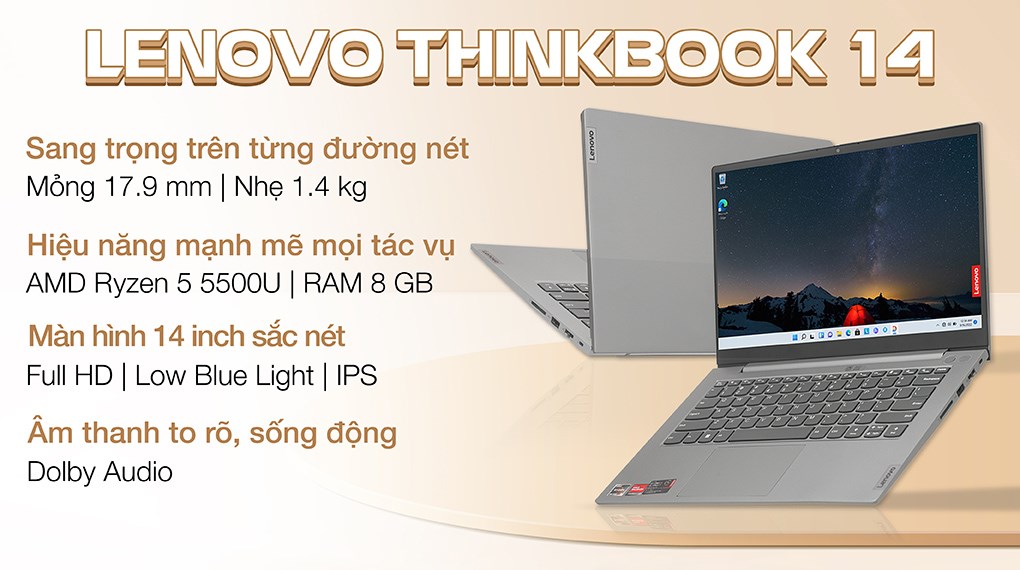 Laptop Lenovo ThinkBook 14 G3 ACL R5 (21A200CPVN) - Chính hãng