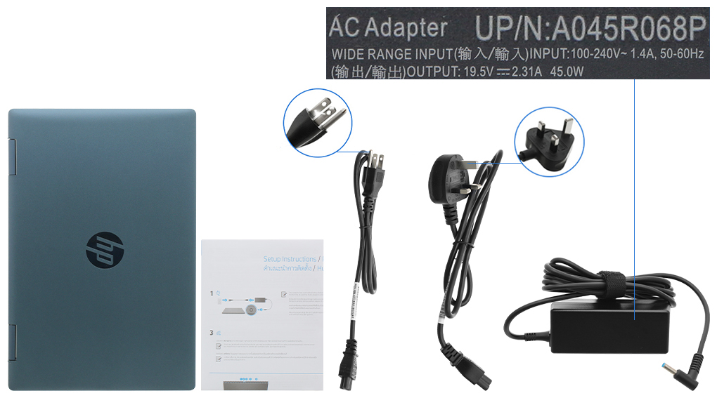 Bộ sản phẩm gồm: Sách hướng dẫn, Thùng máy, Sạc Laptop HP