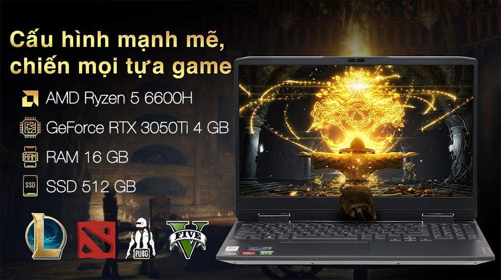 Laptop Lenovo Ideapad Gaming 3 15ARH7 R5 6600H/16GB/512GB/4GB RTX3050Ti/120Hz/Win11 (82SB007LVN)