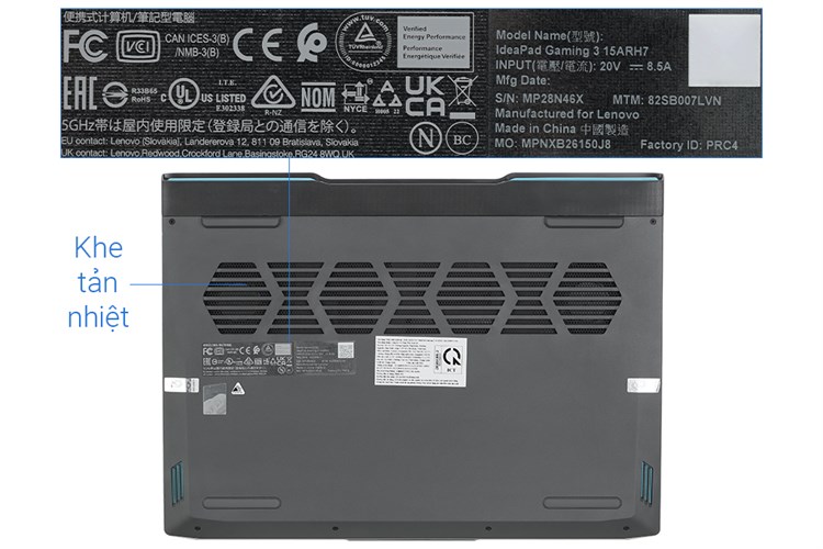 Laptop Lenovo Ideapad Gaming 3 15ARH7 R5 6600H/16GB/512GB/4GB RTX3050Ti/120Hz/Win11 (82SB007LVN) Màu Xám