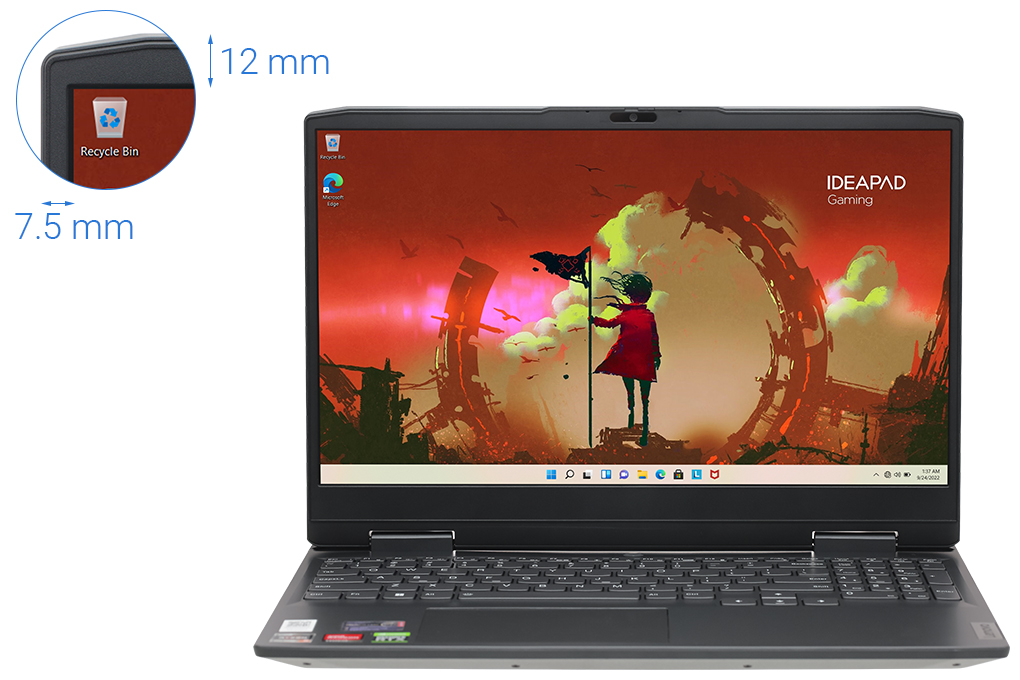 Laptop Lenovo Ideapad Gaming 3 15ARH7 R5 6600H/16GB/512GB/4GB RTX3050Ti/120Hz/Win11 (82SB007LVN) - 3