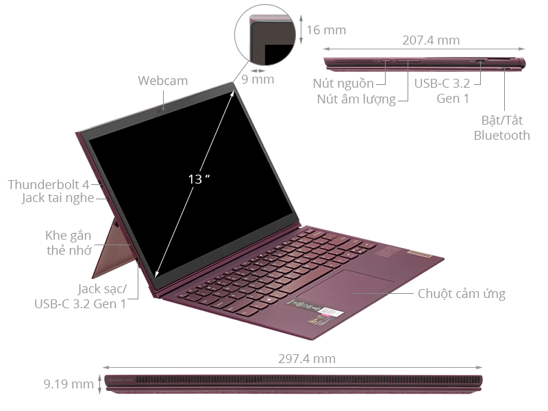 Laptop Lenovo Yoga Duet 7 13ITL6 i5 (82MA009NVN) - Trả góp, giá rẻ