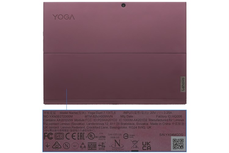 Laptop Lenovo Yoga Duet 7 13ITL6 i5 1135G7/8GB/512GB/Touch/Pen/Win11 (82MA009NVN) Màu Tím