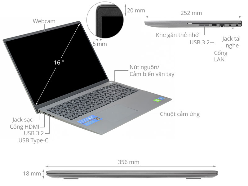 Dell Vostro 5620 i5 1240P/8GB/512GB/2GB MX570/OfficeHS/Win11 (70296963)
