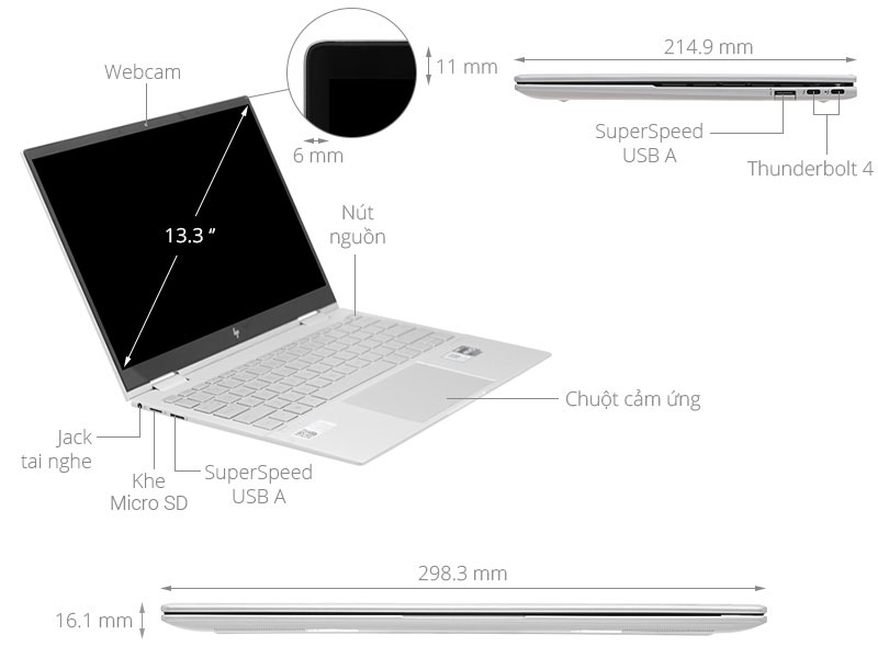 HP Envy X360 13 bf0095TU i5 1230U/16GB/512GB/Touch/Pen/Win11 (76B15PA)