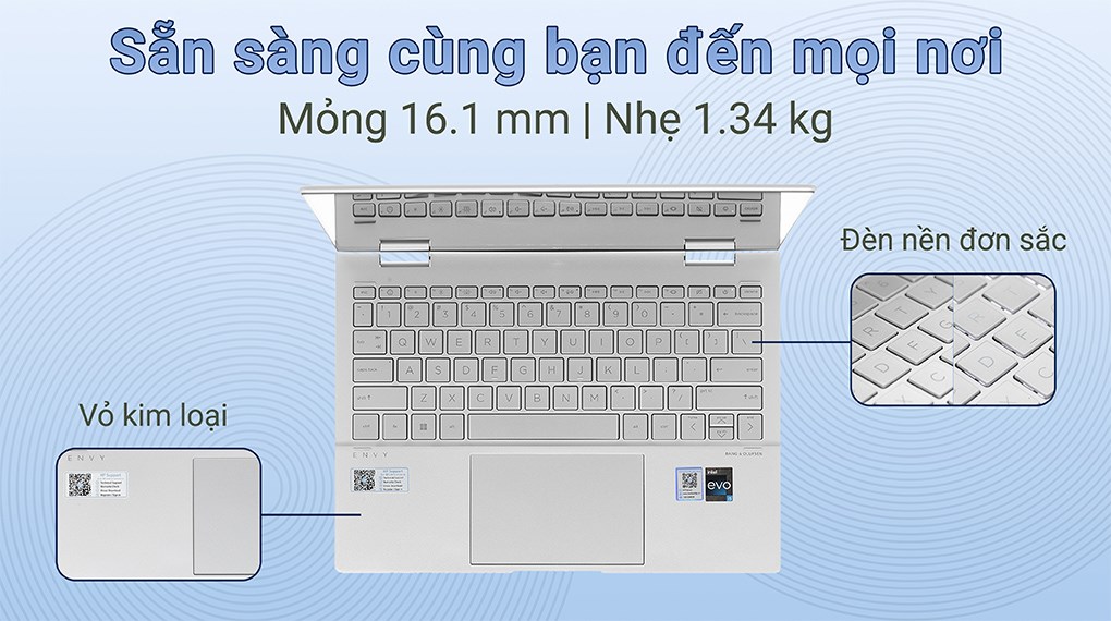 Laptop HP Envy X360 13 bf0095TU i5 1230U/16GB/512GB/Touch/Pen/Win11 (76B15PA)