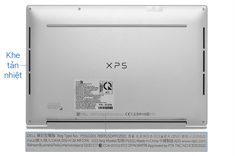 Laptop Dell XPS 13 Plus 9320 i7 1260P/16GB/512GB/Touch/Cáp/OfficeHS/Win11 (5CG56) Màu Bạc