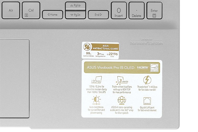 Laptop Asus Vivobook Pro 15 OLED K6502Z i5 12450H/16GB/512GB/4GB RTX3050/120Hz/Win11 (MA025W) Màu Bạc