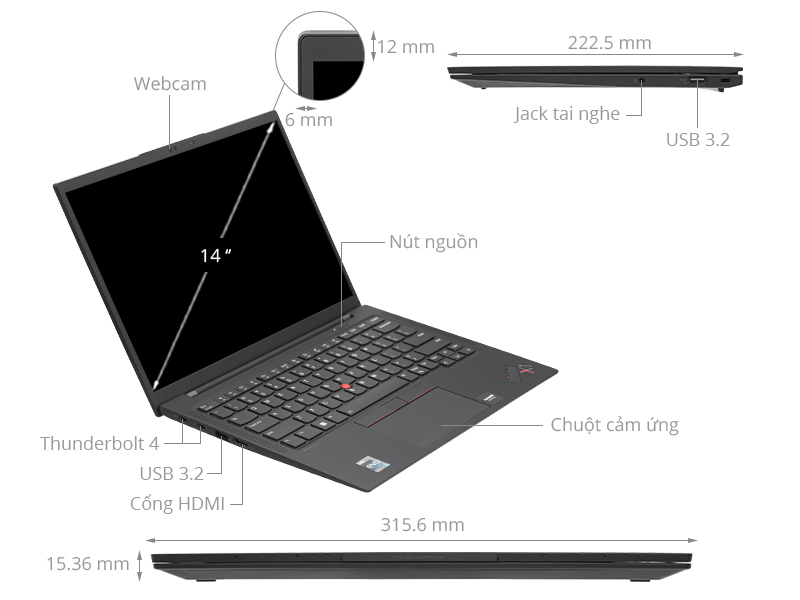 Laptop Lenovo ThinkPad X1 Carbon Gen 10 i7 (21CB00A8VN) - Chính hãng, trả góp Laptop Lenovo ThinkPad X1 Carbon Gen 10 i7 (21CB00A8VN) - Chính hãng, trả góp