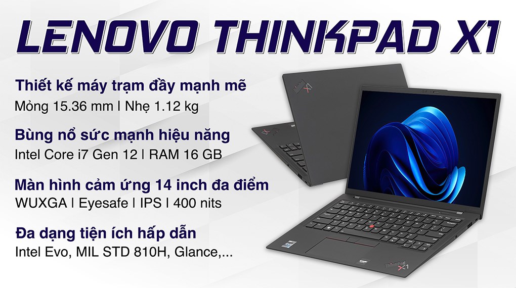 Laptop Lenovo ThinkPad X1 Carbon Gen 10 i7 (21CB00A8VN) - Chính hãng, trả góp Laptop Lenovo ThinkPad X1 Carbon Gen 10 i7 (21CB00A8VN) - Chính hãng, trả góp