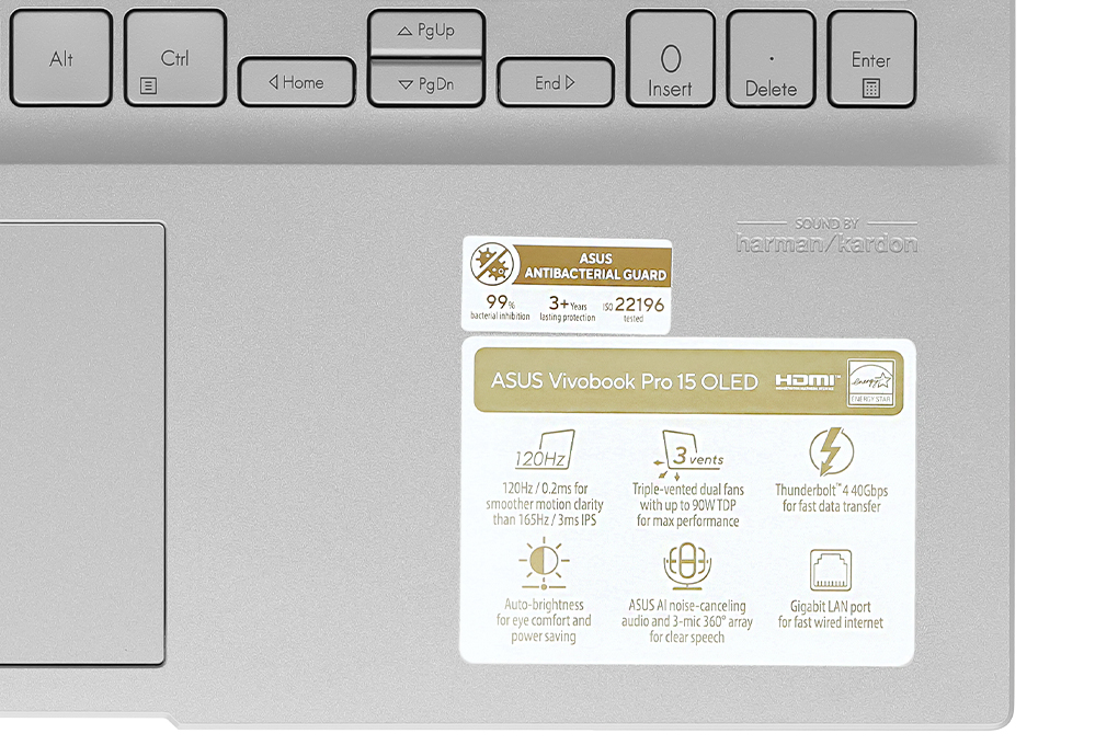 Laptop Asus Vivobook Pro 15 OLED K6502Z i7 12650H/16GB/512GB/4GB RTX3050/Win11 (MA036W) Màu Bạc