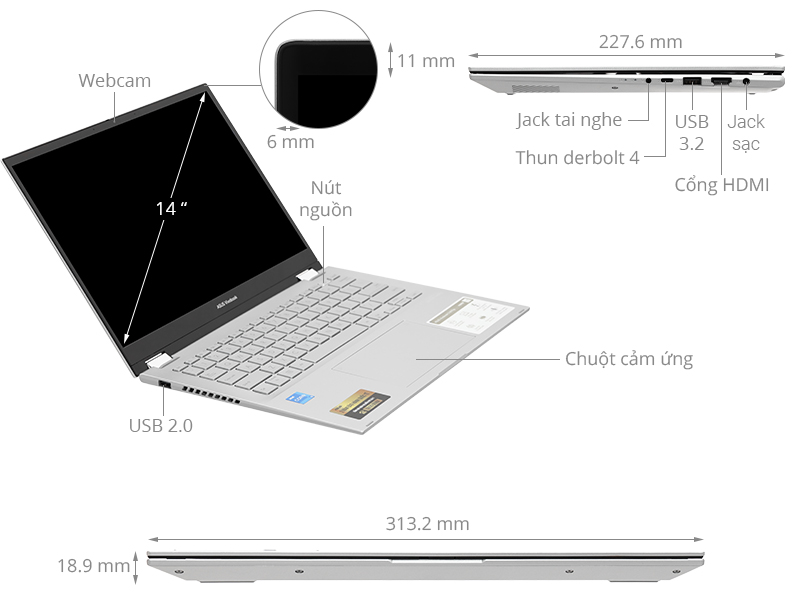 Asus Vivobook S 14 Flip TP3402ZA i5 12500H/8GB/512GB/Touch/Pen/Win11 (LZ159W)
