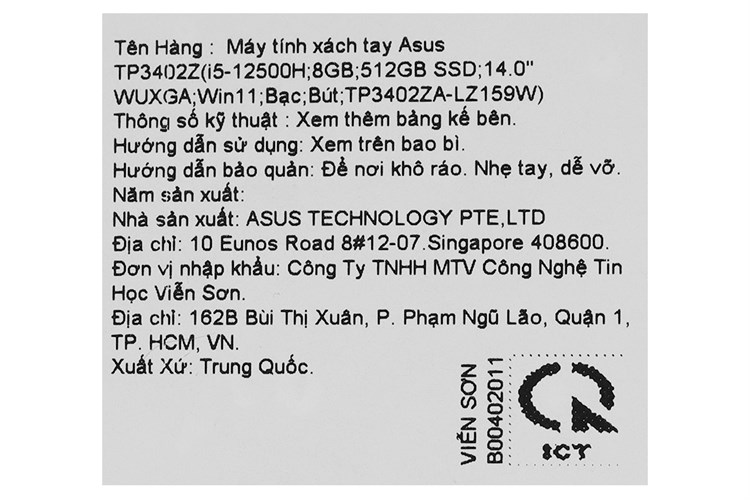 Laptop Asus Vivobook S 14 Flip TP3402ZA i5 12500H/8GB/512GB/Touch/Pen/Win11 (LZ159W) Màu Bạc