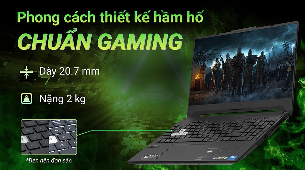 Laptop Asus Gaming TUF Dash F15 FX517ZM i7 12650H/8GB/512GB/6GB RTX3060/144Hz/Win11 (HN480W)